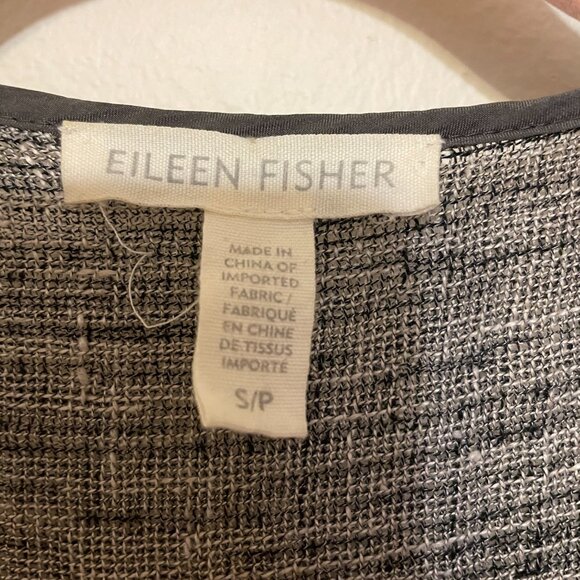 🔥 Eileen Fisher | Black Loose-Weave Linen Blend Kimono Jacket Small - Picture 3 of 6